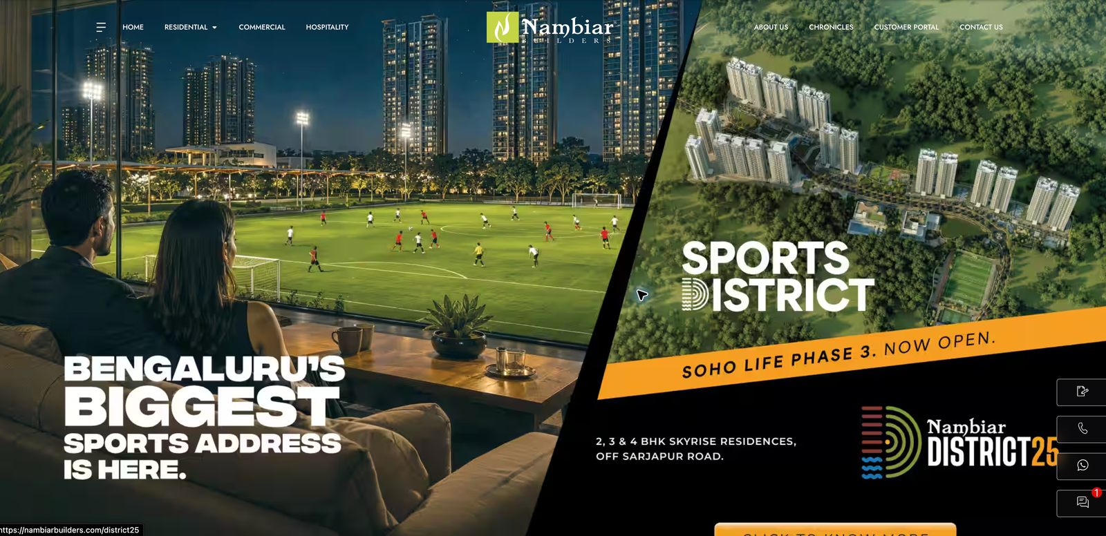 Nambiar Builders website